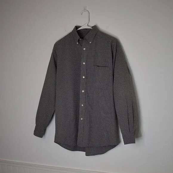 Eddie Bauer Mens Sz M 100% Baumwolle Cotton Plaid Button Down Shirt Office Work - Picture 2 of 16